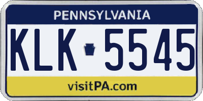 PA license plate KLK5545