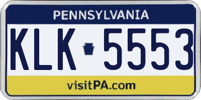 PA license plate KLK5553
