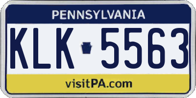 PA license plate KLK5563