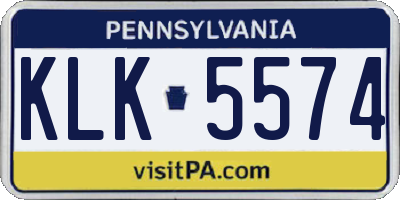 PA license plate KLK5574
