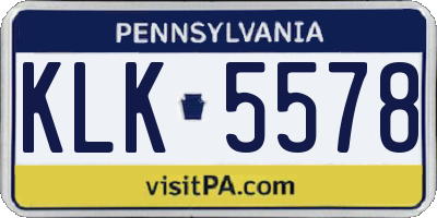 PA license plate KLK5578