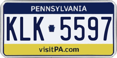 PA license plate KLK5597