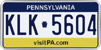PA license plate KLK5604