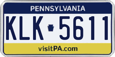PA license plate KLK5611