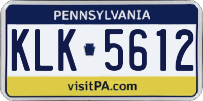 PA license plate KLK5612