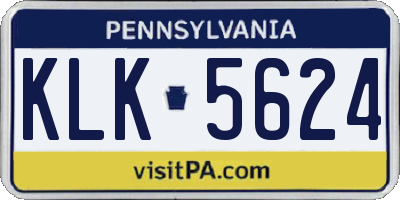 PA license plate KLK5624