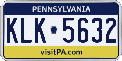 PA license plate KLK5632