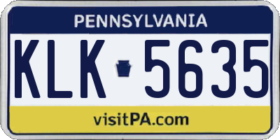 PA license plate KLK5635