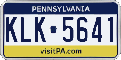 PA license plate KLK5641