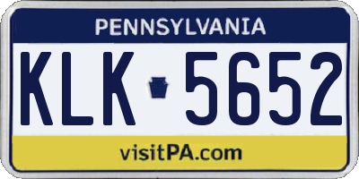 PA license plate KLK5652