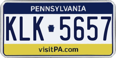 PA license plate KLK5657