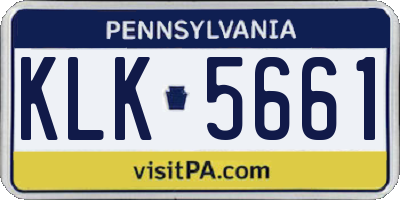 PA license plate KLK5661