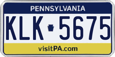 PA license plate KLK5675