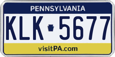 PA license plate KLK5677