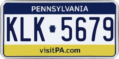 PA license plate KLK5679