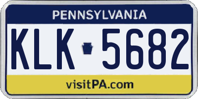 PA license plate KLK5682