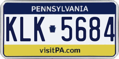 PA license plate KLK5684