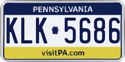 PA license plate KLK5686