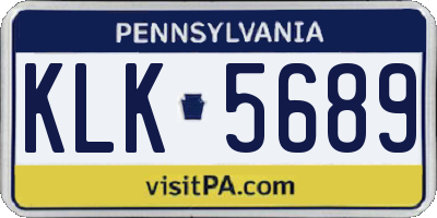 PA license plate KLK5689