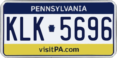 PA license plate KLK5696