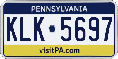 PA license plate KLK5697