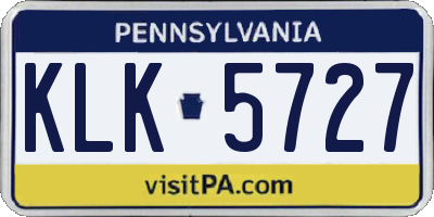 PA license plate KLK5727