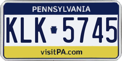 PA license plate KLK5745