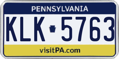 PA license plate KLK5763