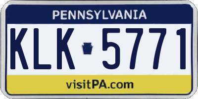 PA license plate KLK5771
