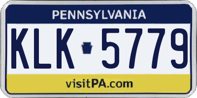 PA license plate KLK5779