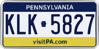 PA license plate KLK5827