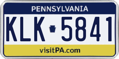 PA license plate KLK5841