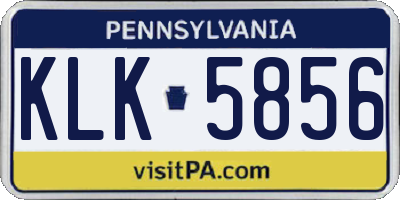 PA license plate KLK5856