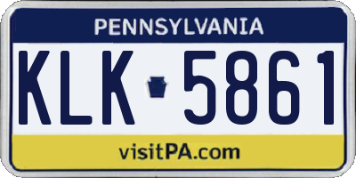PA license plate KLK5861