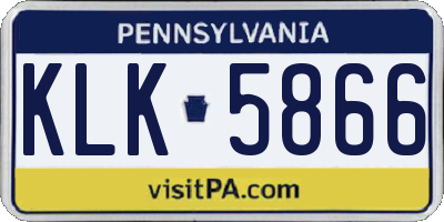 PA license plate KLK5866