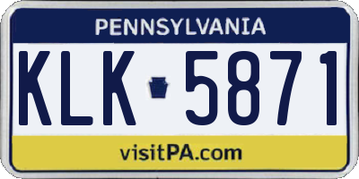 PA license plate KLK5871