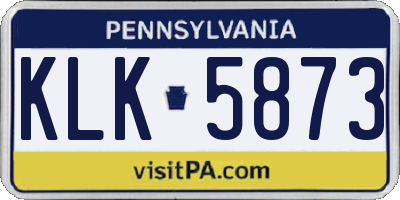PA license plate KLK5873