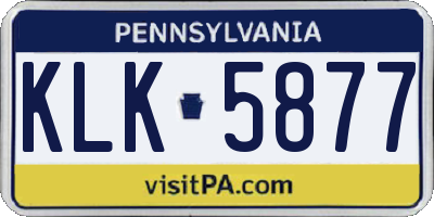 PA license plate KLK5877