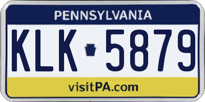 PA license plate KLK5879