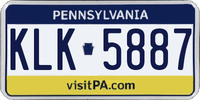 PA license plate KLK5887