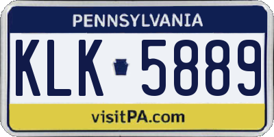 PA license plate KLK5889
