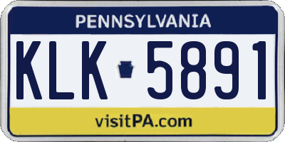 PA license plate KLK5891