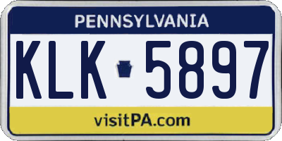 PA license plate KLK5897