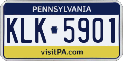 PA license plate KLK5901