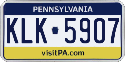 PA license plate KLK5907