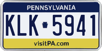 PA license plate KLK5941