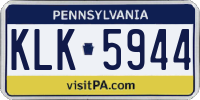 PA license plate KLK5944