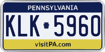 PA license plate KLK5960