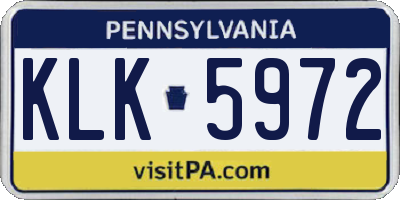 PA license plate KLK5972