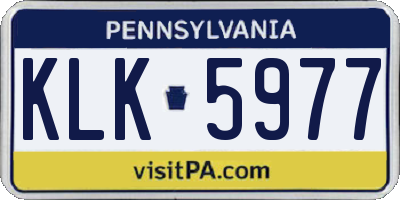 PA license plate KLK5977